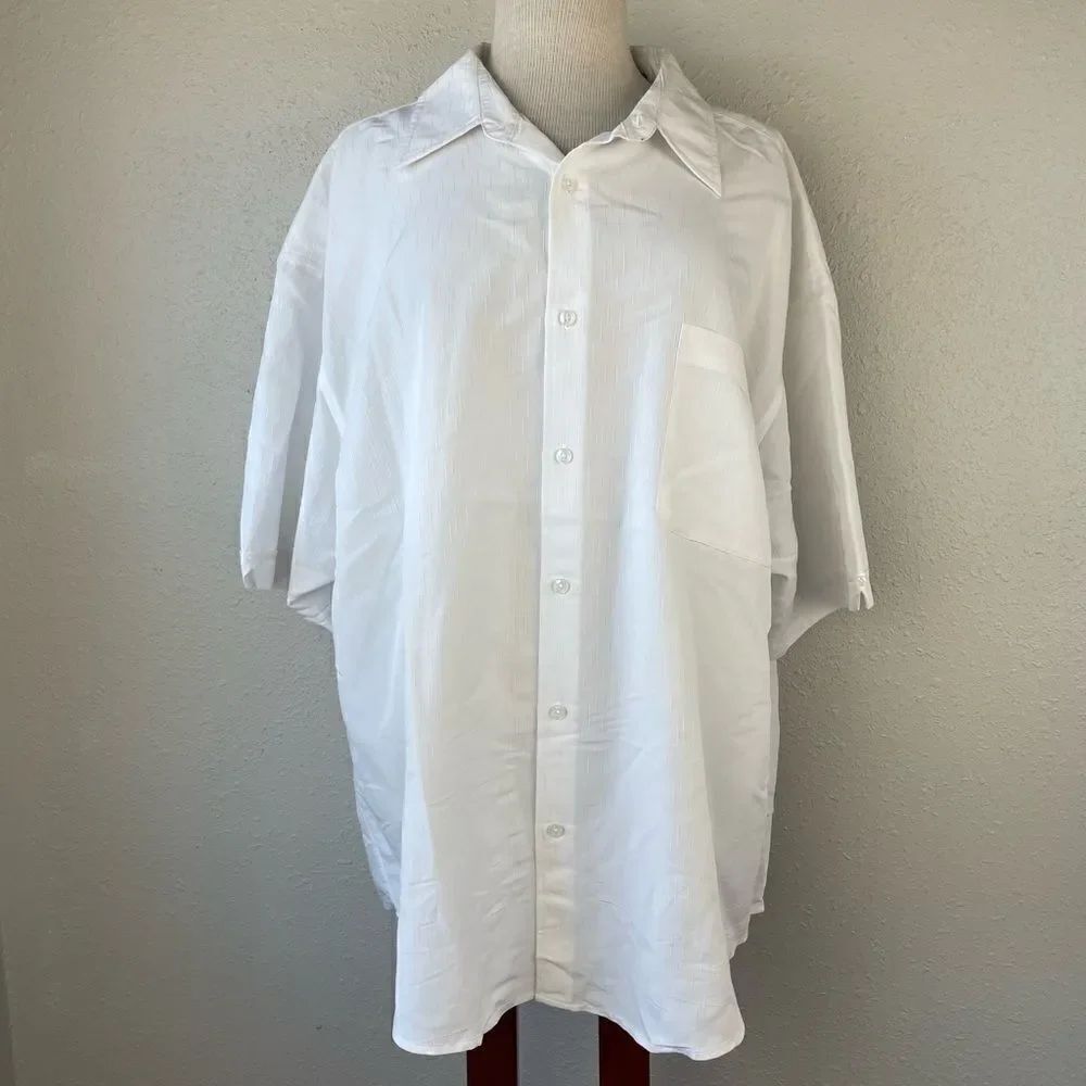 Monte Carlo White Short Sleeve Button Down Shirt Size 2XL EUC